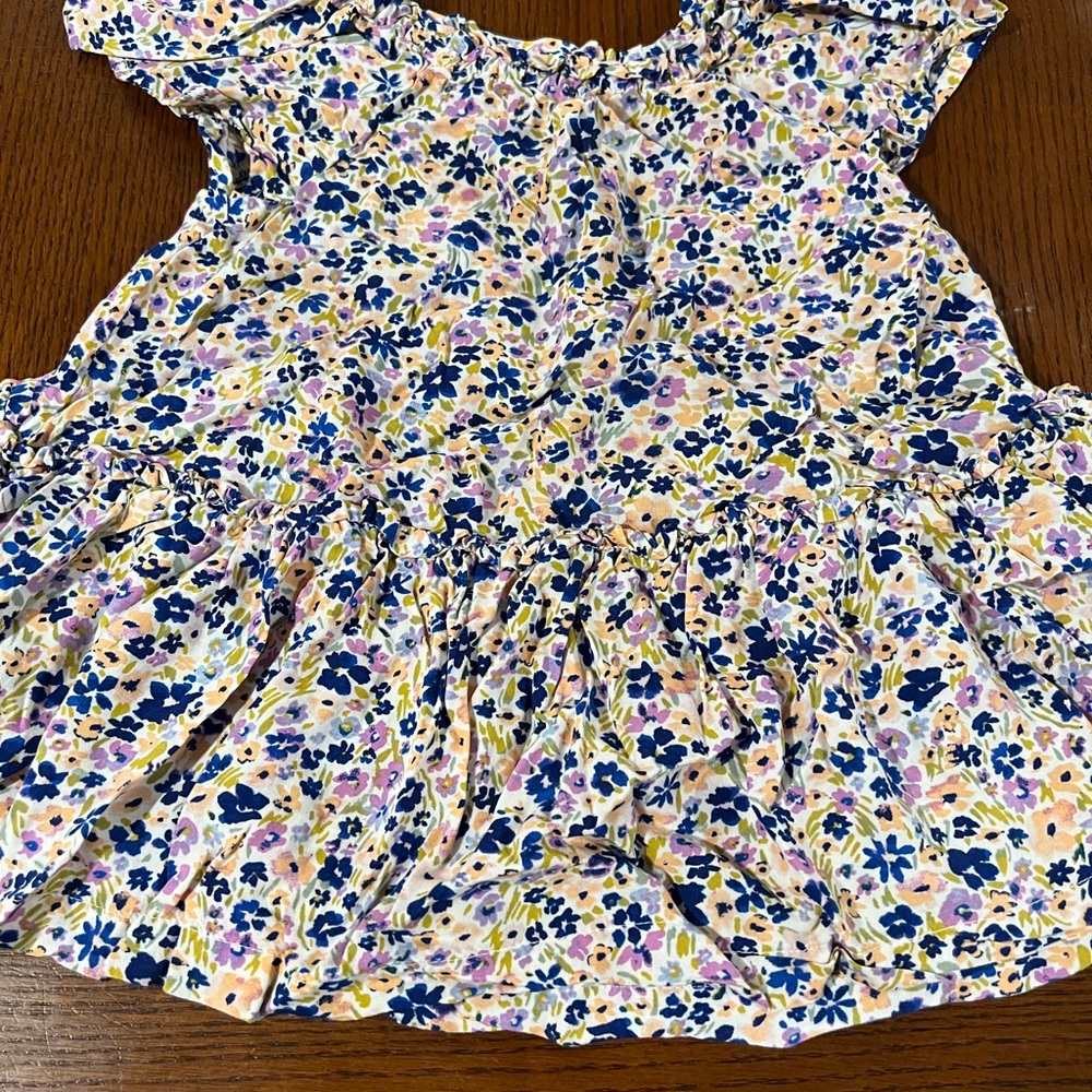 Carter's Blue and Yellow Dress with Flutter Sleeves